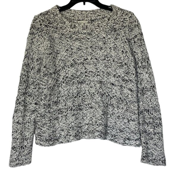 Eileen Fisher 100% Organic Cotton Gray White Marled Boxy Top Sweater -Peru - Picture 1 of 10